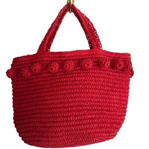 Buji Baja Red Straw Purse